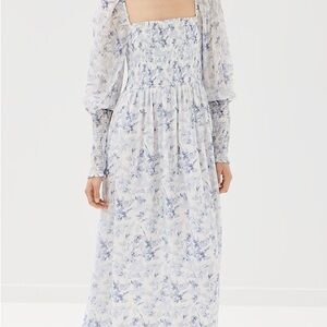 Hill House Blue Floral Long Sleeve Dress